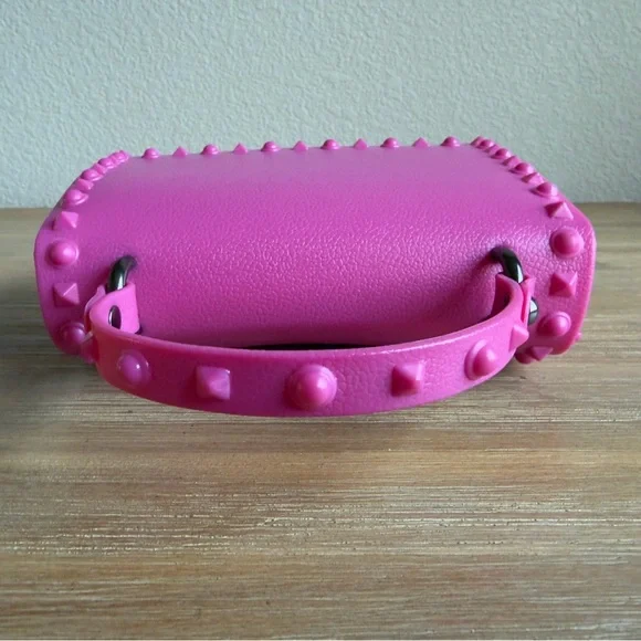 Vibrant Pink Mini Bag with Studded Accents - Picture 5 of 10